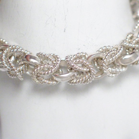 Mens Chain Bracelet Sterling Silver 9" Byzantine - Picture 3 of 6